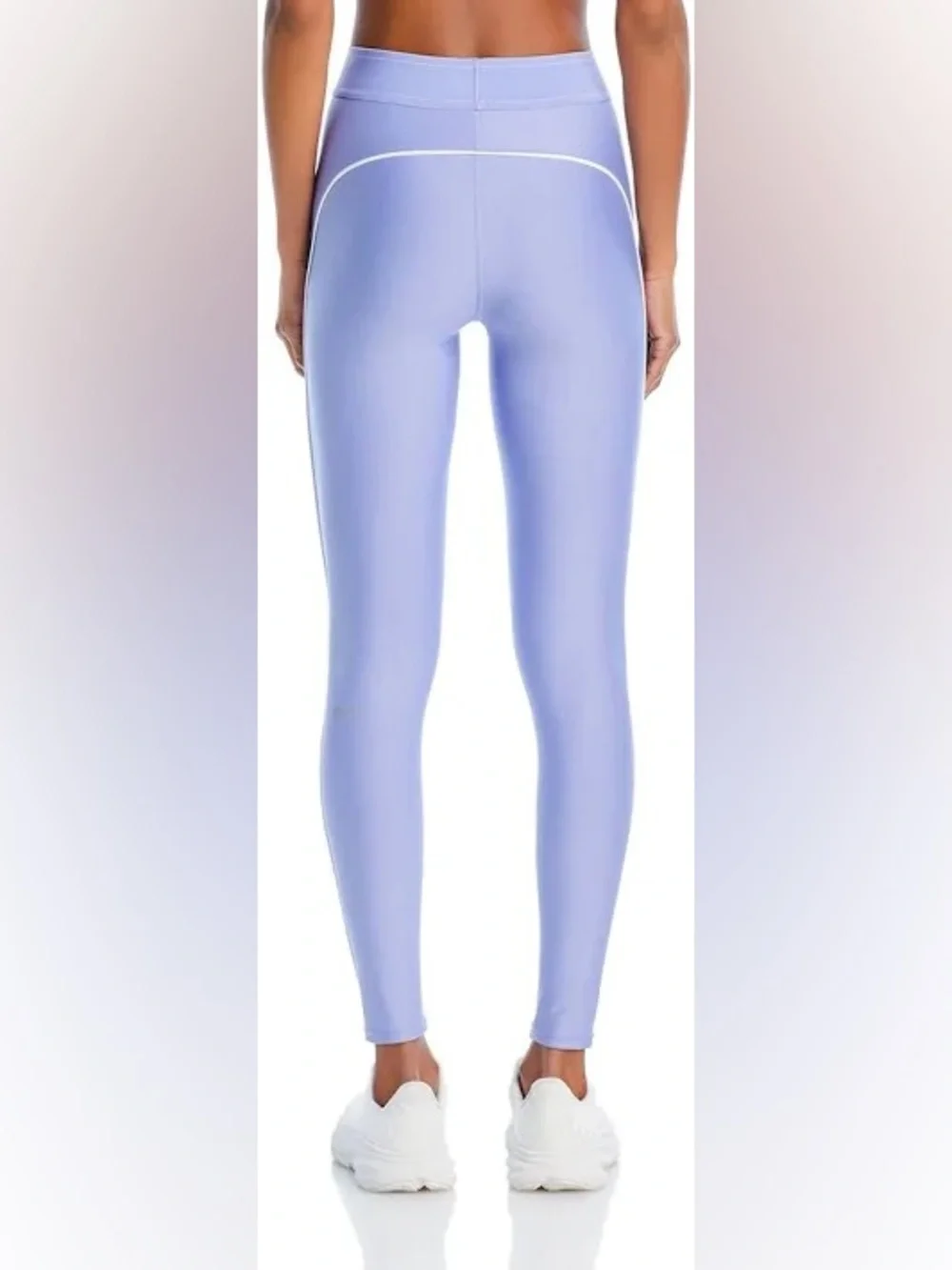 Alo Yoga Airlift High-Waist Suit Up Leggings Lilac Blue White Piping M